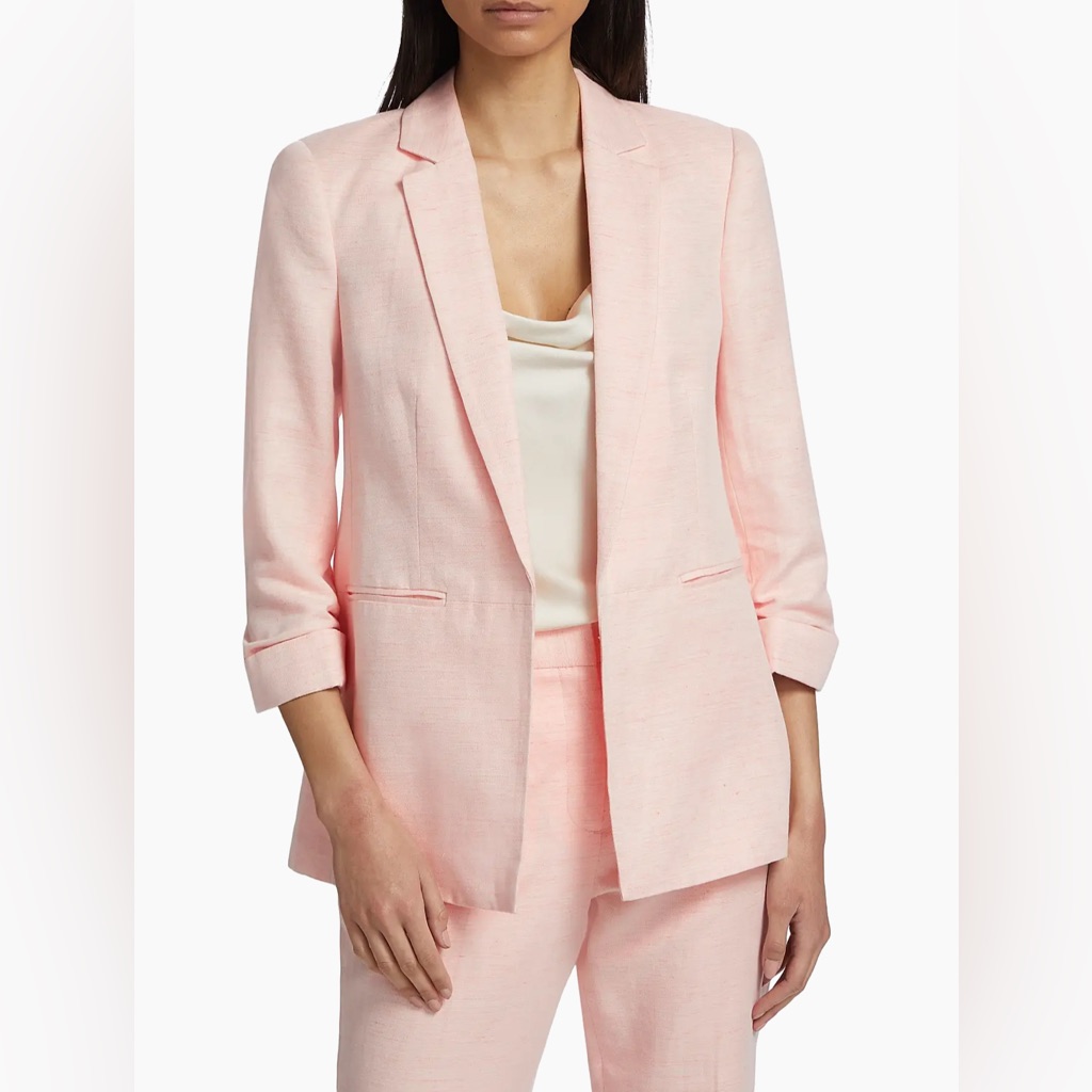 Elie Tahari The Reese Linen-Blend Blazer 12 Nwot